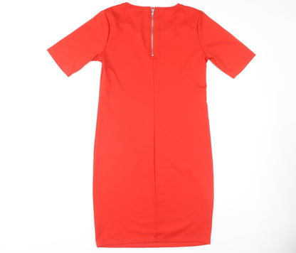 b.young Women's Red Sheath Dress, Size S, Casual, Stretch