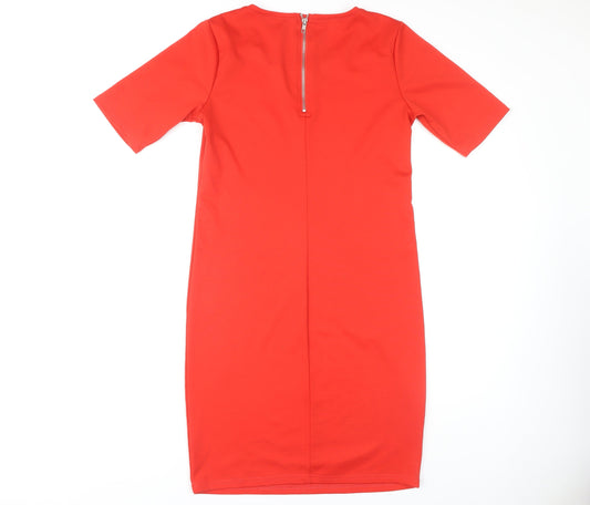 b.young Women's Red Sheath Dress, Size S, Casual, Stretch