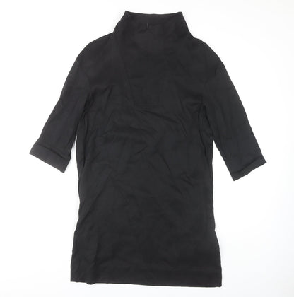 COS Women's Black 3/4 Sleeve High Neck Dress Size 4