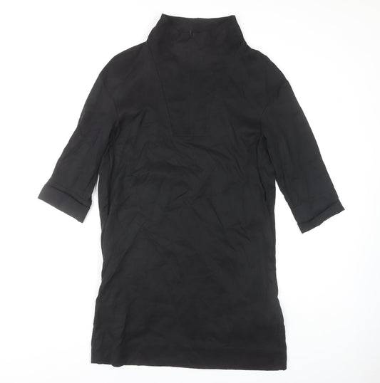 COS Women's Black 3/4 Sleeve High Neck Dress Size 4