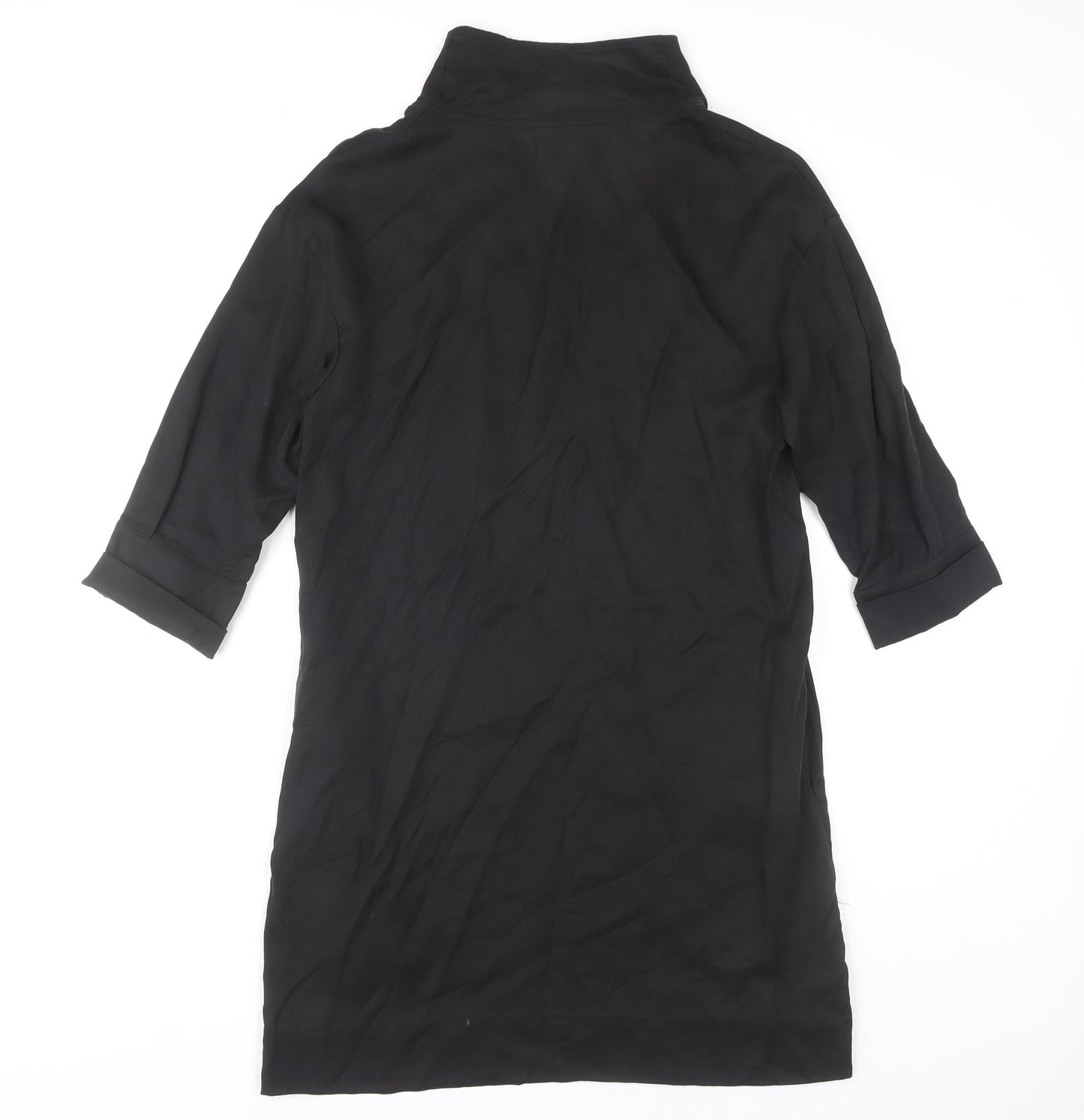 COS Women's Black 3/4 Sleeve High Neck Dress Size 4