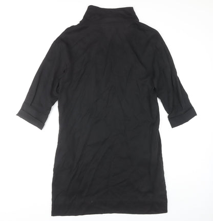 COS Women's Black 3/4 Sleeve High Neck Dress Size 4
