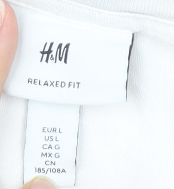 Mens UK Size L H&M White  T-Shirt