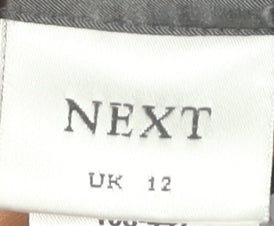 Next Women's Grey A-Line Floral Embroidered Skirt Size 12