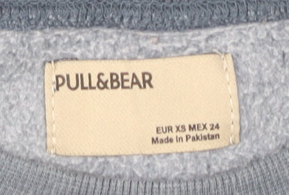 Womens UK Size XS Pull&Bear Blue Pullover Sweatshirt