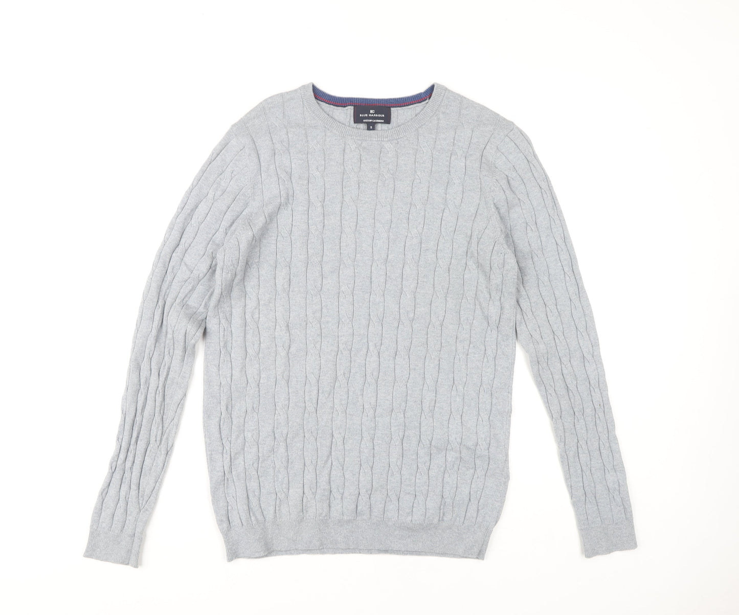 Blue Harbour Men's Grey Cable-Knit Pullover Jumper S