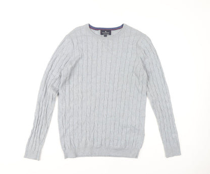 Blue Harbour Men's Grey Cable-Knit Pullover Jumper S
