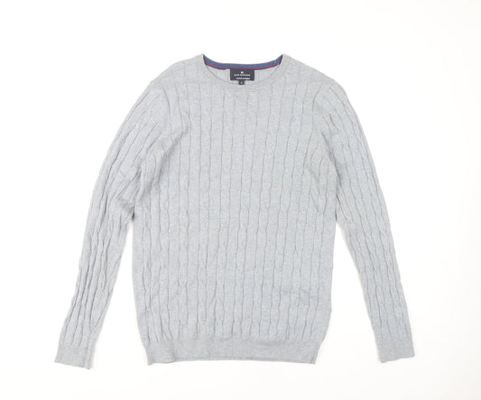 Blue Harbour Men's Grey Cable-Knit Pullover Jumper S