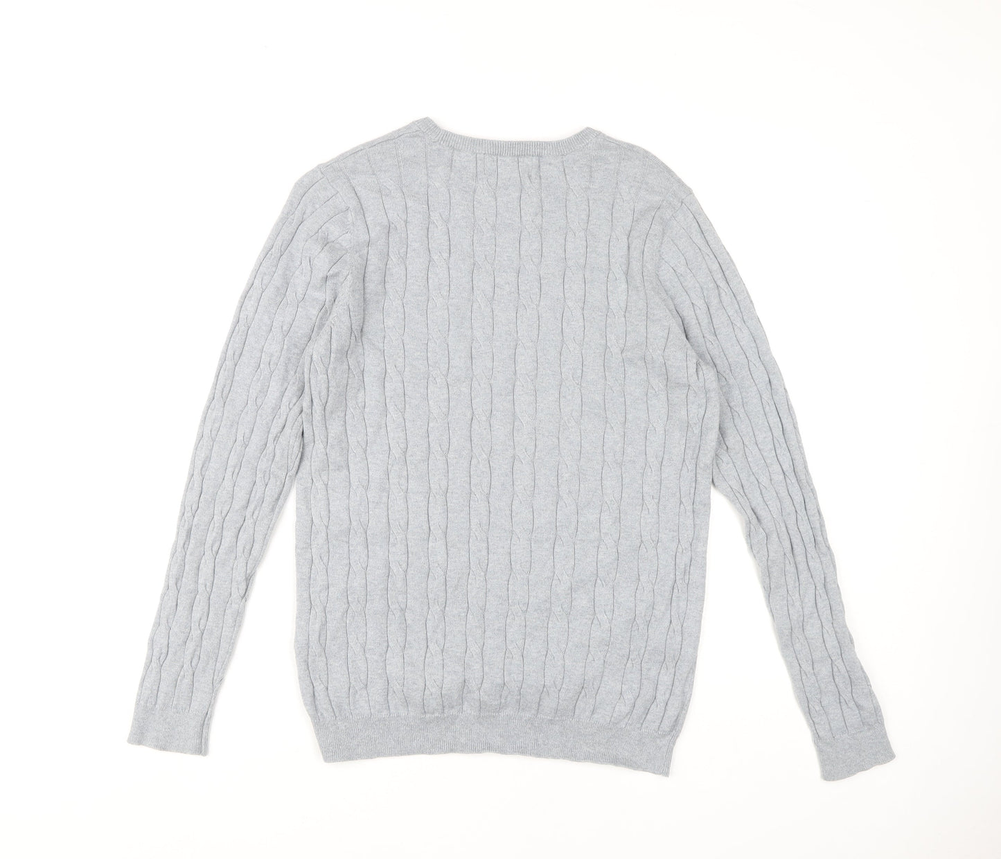 Blue Harbour Men's Grey Cable-Knit Pullover Jumper S