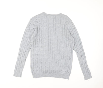 Blue Harbour Men's Grey Cable-Knit Pullover Jumper S