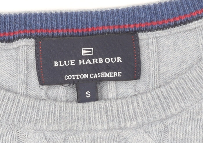 Blue Harbour Men's Grey Cable-Knit Pullover Jumper S
