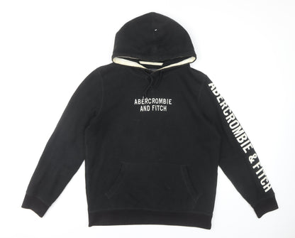 Abercrombie & Fitch Men's Black Logo Hoodie S Pullover