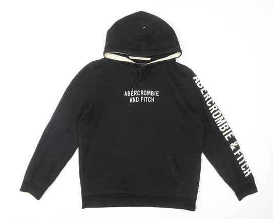 Abercrombie & Fitch Men's Black Logo Hoodie S Pullover