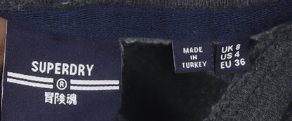 Superdry Women’s Grey Hoodie Size 8 Casual Comfy