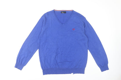 Fred Perry Men’s Blue V-Neck Pullover Jumper L