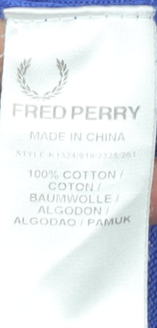 Fred Perry Men’s Blue V-Neck Pullover Jumper L