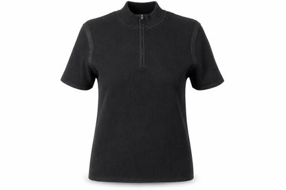 Front view of Mexx unisex black xl collared knit top casual zip
