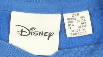 Womens UK Size 2XS Disney Blue Pullover Sweatshirt