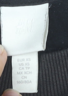 H&M Unisex Black XS Pullover Graphic Sweatshirt City Style