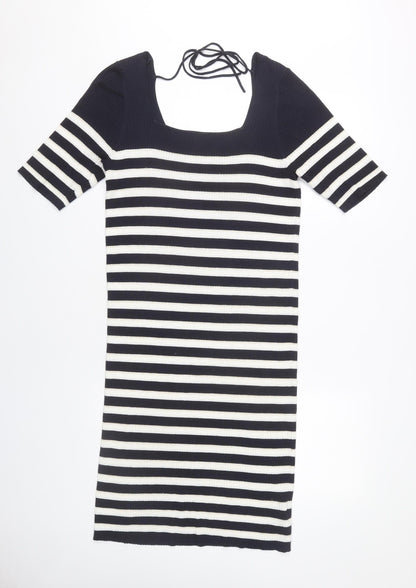 Next Women's Sheath Dress, Black/White, Size 14, Striped