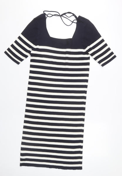 Next Women's Sheath Dress, Black/White, Size 14, Striped