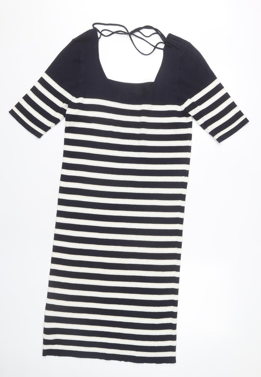 Next Women's Sheath Dress, Black/White, Size 14, Striped