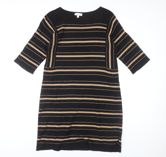 Monsoon Women's Black Striped Shift Dress M