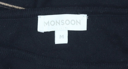 Monsoon Women's Black Striped Shift Dress M