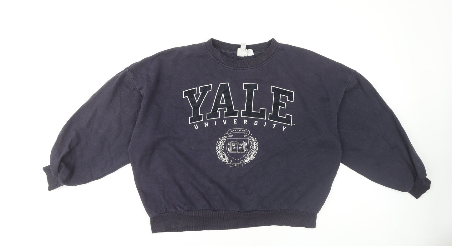 H&M Unisex Blue M Yale Logo Pullover Sweatshirt