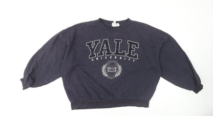 H&M Unisex Blue M Yale Logo Pullover Sweatshirt