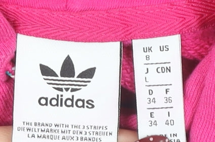 Adidas Women’s Pink Pullover Hoodie - UK 8, Cotton