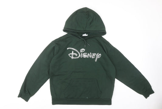 Womens UK Size S Disney Green Pullover Hoodie