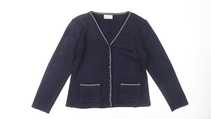 BHS Women's Blue Cardigan Size 12 V-Neck Knit