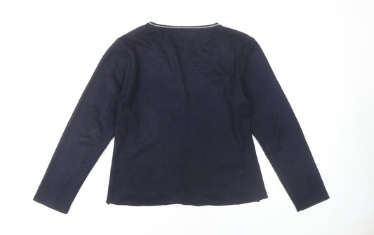 BHS Women's Blue Cardigan Size 12 V-Neck Knit