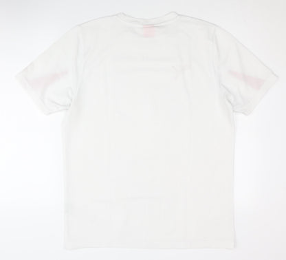 Puma Men's White T-Shirt, L, Basic Activewear