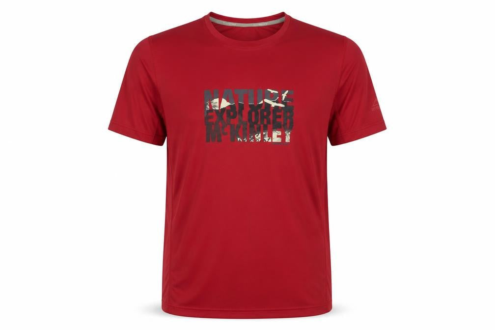 Mens UK Size L McKINLEY Red Hiking T-Shirt