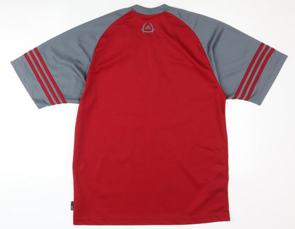adidas Men Red T-Shirt M Crew Neck Short Sleeve Logo