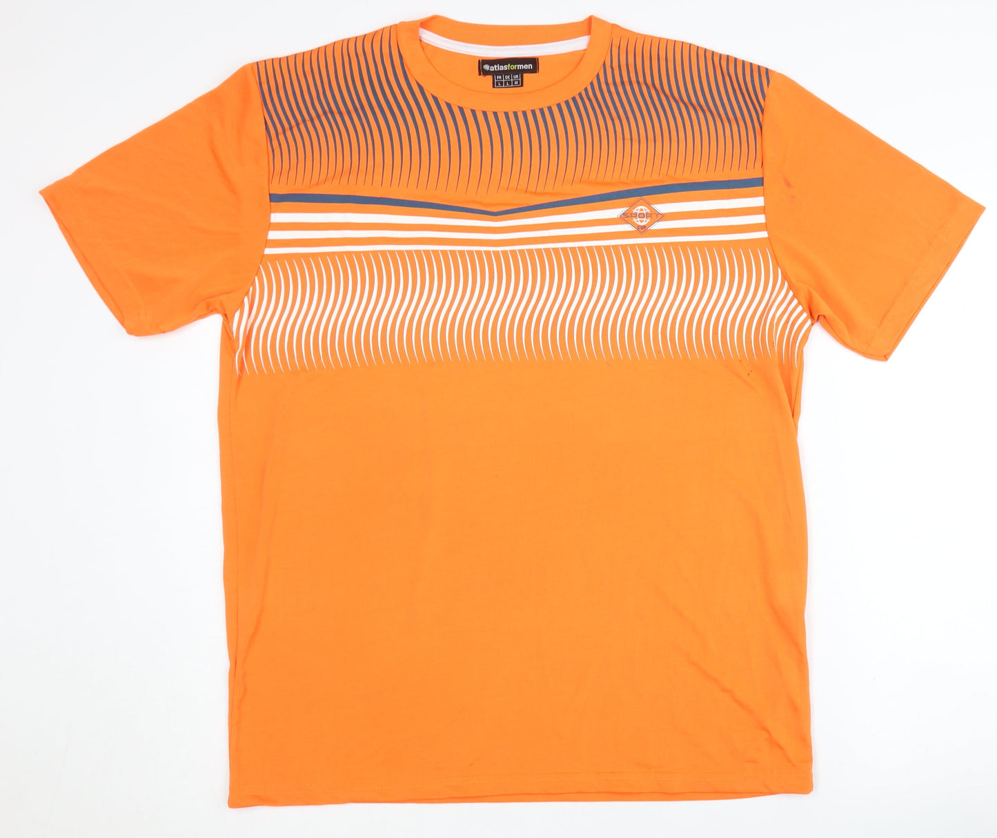 Atlasformen Men's Orange T-Shirt, M, Polyester