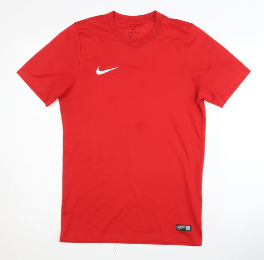 Nike Men's Red Dri-Fit Gym T-Shirt S