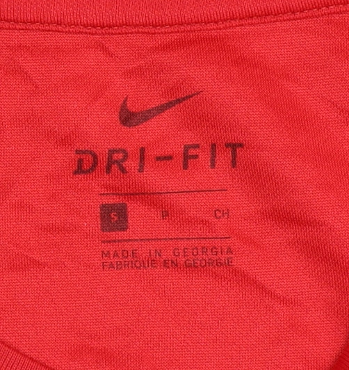 Nike Men's Red Dri-Fit Gym T-Shirt S