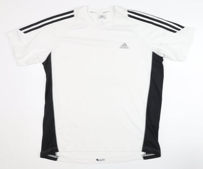 adidas Men's White Black Jersey T-Shirt Size L