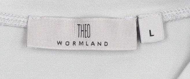 Theo Wormland Men's Grey Basic T-Shirt, Size L
