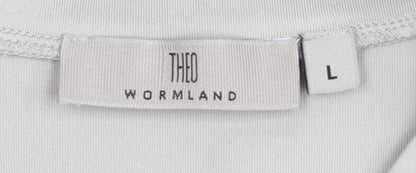 Theo Wormland Men's Grey Basic T-Shirt, Size L