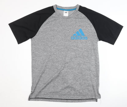 Adidas Men's Grey Sports T-Shirt S Moisture Wicking
