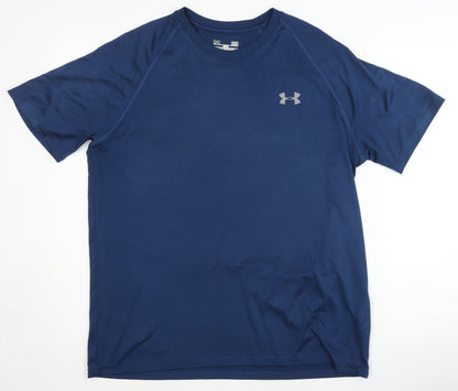 Under Armour Men's Blue T-Shirt Medium Gym Relaxed Fit
