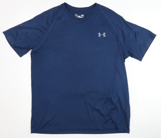 Under Armour Men's Blue T-Shirt Medium Gym Relaxed Fit