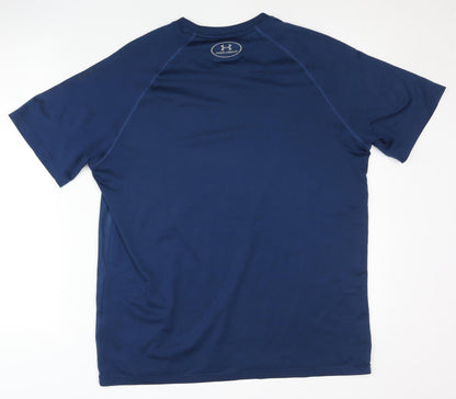 Under Armour Men's Blue T-Shirt Medium Gym Relaxed Fit