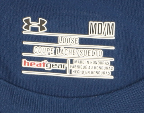 Under Armour Men's Blue T-Shirt Medium Gym Relaxed Fit
