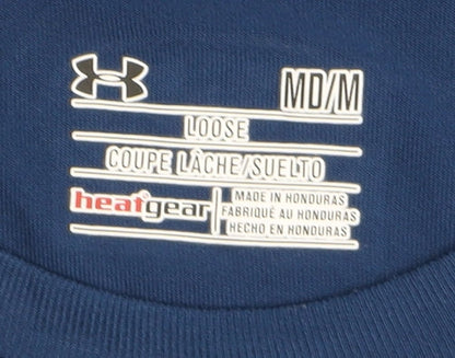 Under Armour Men's Blue T-Shirt Medium Gym Relaxed Fit