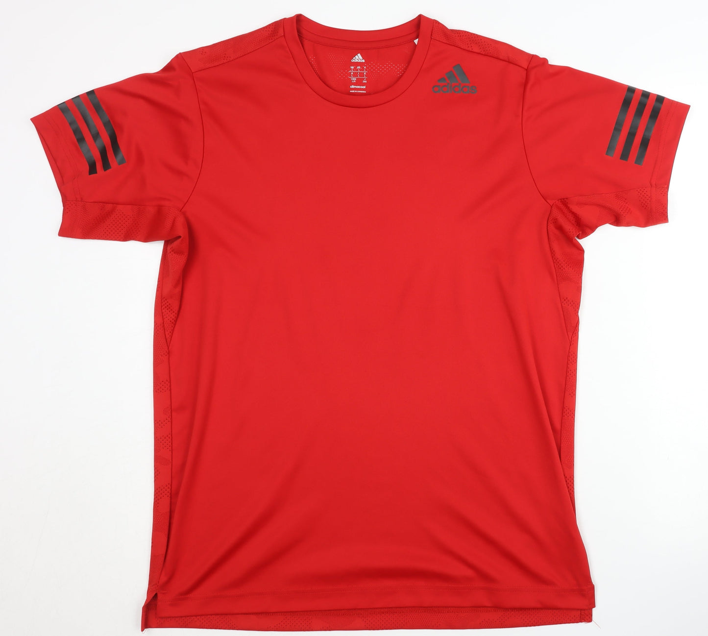 Adidas Men's Red T-Shirt, Size L - Breathable, Gym, Activewear